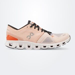 On Running Cloud X3 Shoes in Peach and White